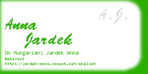 anna jardek business card